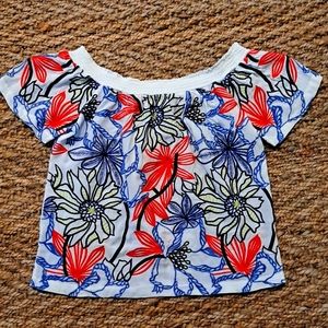 Embroidered Off the Shoulder Top